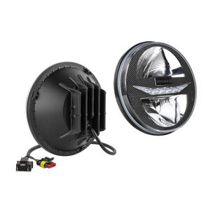 Wesem Ø178mm Built-in LED Headlight Round 7 Inch + Plugs