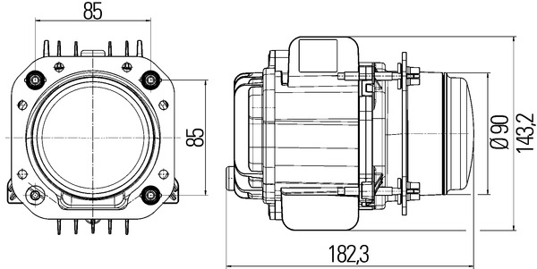 Hella Koplamp set Ø90mm bi-led 12V m/controle | 1AL 010 820-841