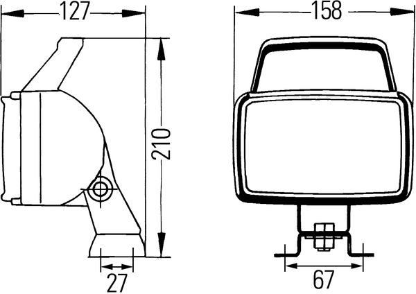 Hella Werklamp DoubleBeam 136X88mm z/handvat | 1GA 006 991-071
