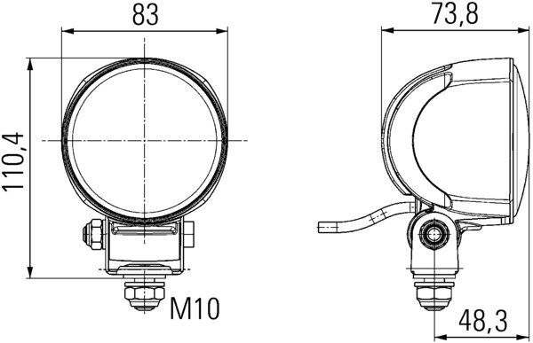 Hella Werklamp M70 led 9-33V Gen IV extra breed | 1G0 996 476-031