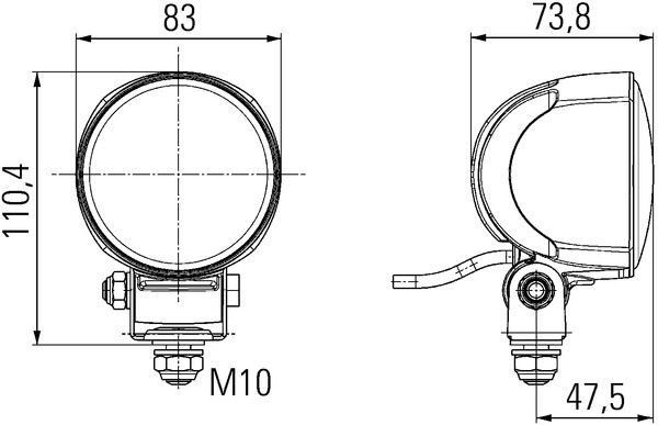 Hella Werklamp M70 led 9-33V Gen III staand bls | 1G0 996 276-453