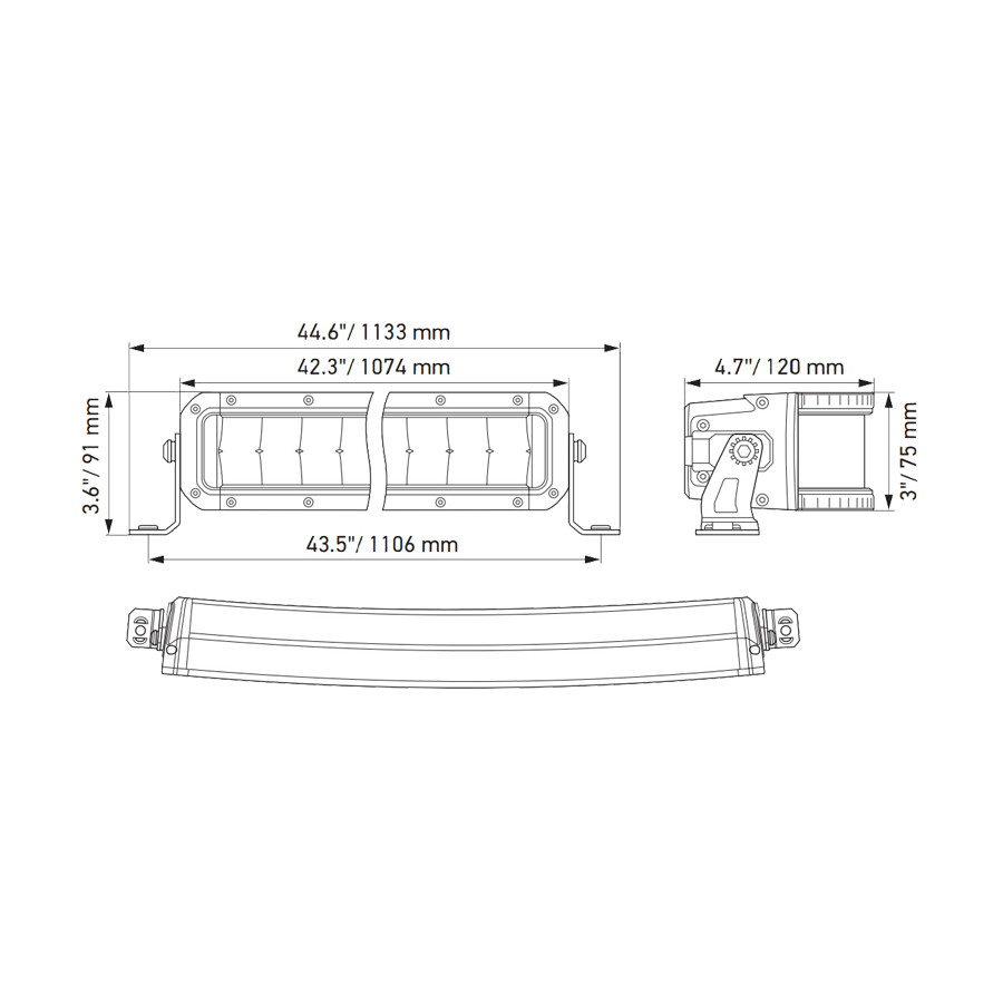 Hella Black Magic Double Curved LED Lightbar 40" 102CM | 1GJ 358 197-621