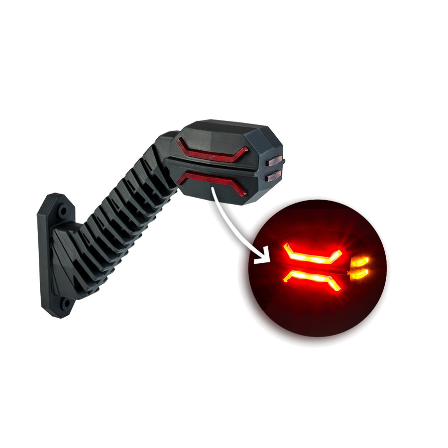 Horpol Dragon LED Breedtelamp 3-Functies Schuin Lang Rechts