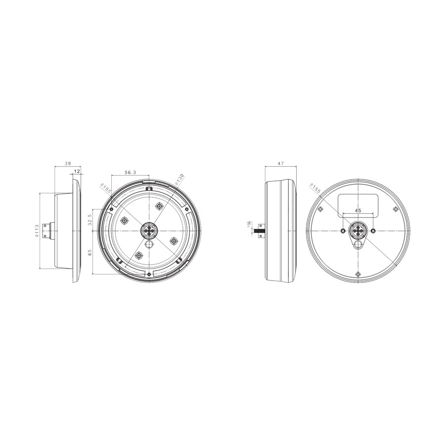 Fristom FT-314 LED Achterlicht 3-Functies Chrome Inbouw