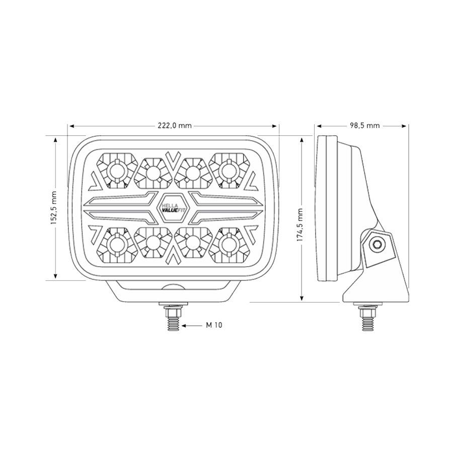 Hella LED Verstraler Blade Chrome Wit/Oranje Positielicht Ref 25 Hangend