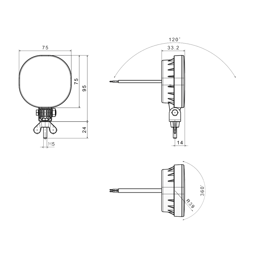 Fristom FT-410 LED Achteruitrijlamp Kabel