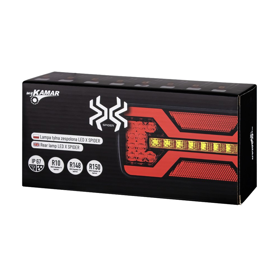 X-Spider LED Achterlicht +Mistlicht | Kentekenverlichting | Links