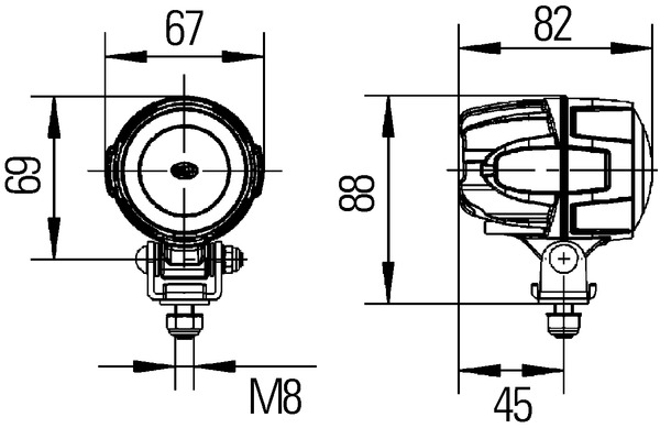 Hella Werklamp M50 led 12-42V safety spot rood | 1G0 995 050-081